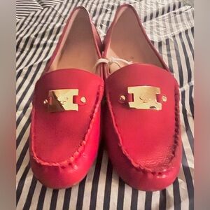 Kate Spade New York Carmen Leather Slip-On Flat Loafer Women's Shoe Red Multi Sz